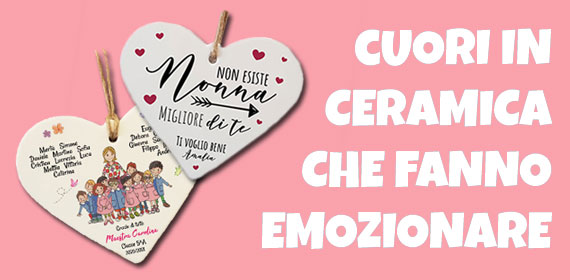 Cuori in ceramica personalizzati