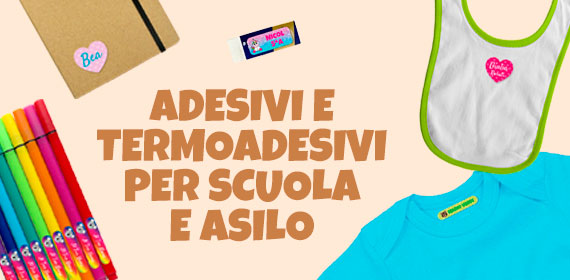 Adesivi e termoadesivi per la scuola e asilo